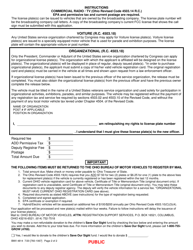 Form BMV4814 &quot;Application for Commercial Radio/Tv, Voiture and Organizational License Plate(S)&quot; - Ohio, Page 2