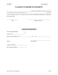 Form AEMS115 Concentrated Animal Feeding Operation (Cafo) License Application - Oklahoma, Page 4
