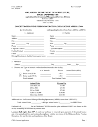 Form AEMS126 &quot;Concentrated Swine Feeding Operation (Csfo) License Application&quot; - Oklahoma