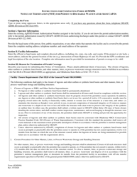 Form AEMS096 Notice of Termination (Not) for Permit Authorization to Discharge Wastewater From Concentrated Animal Feeding Operations (Cafos) - Oklahoma, Page 2