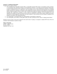 Form AEMS096 Notice of Termination (Not) for Permit Authorization to Discharge Wastewater From Concentrated Animal Feeding Operations (Cafos) - Oklahoma, Page 3