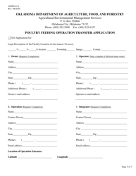Form AEMS141A Poultry Feeding Operation Registration Transfer - Oklahoma, Page 2