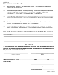 Form AEMS162 Animal Shelter Application - Oklahoma, Page 2