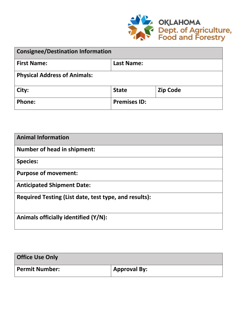 Oklahoma Import Permit Request - Oklahoma, Page 2