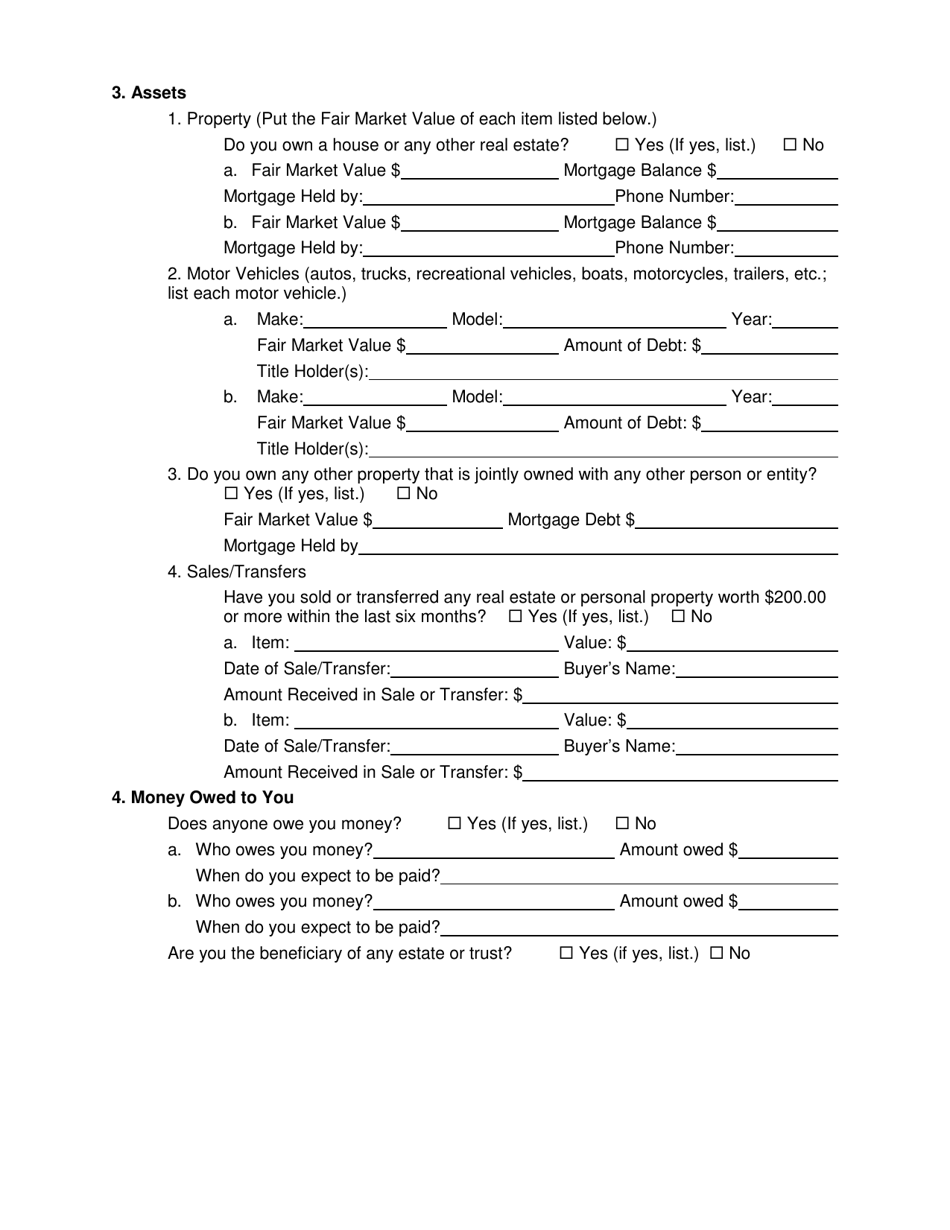Asset Disclosure Affidavit - Oklahoma, Page 3