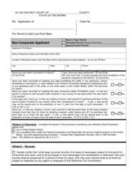 Document preview: Application for Permit to Sell Low-Point Beer - Non-corporate Applicant - Oklahoma