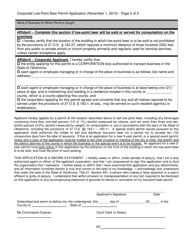 Application for Permit to Sell Low-Point Beer - Corporate Applicant - Oklahoma, Page 2