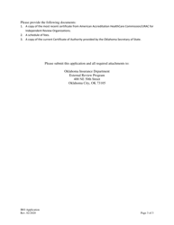 Application for Registration as an Independent Review Organization - Oklahoma, Page 3
