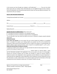 External Review Request Form - Oklahoma, Page 2