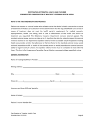 External Review Request Form - Oklahoma, Page 6