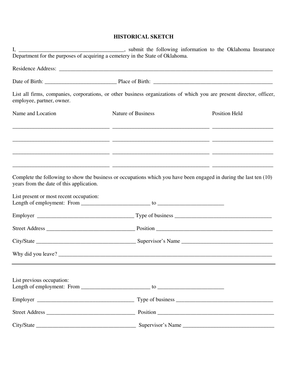 Application for Authority to Acquire Control of an Existing Cemetery - Oklahoma, Page 3