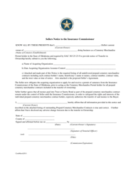 Document preview: Sellers Notice to the Insurance Commissioner (Cmt) - Oklahoma