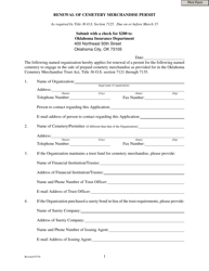 Document preview: Renewal of Cemetery Merchandise Permit - Oklahoma