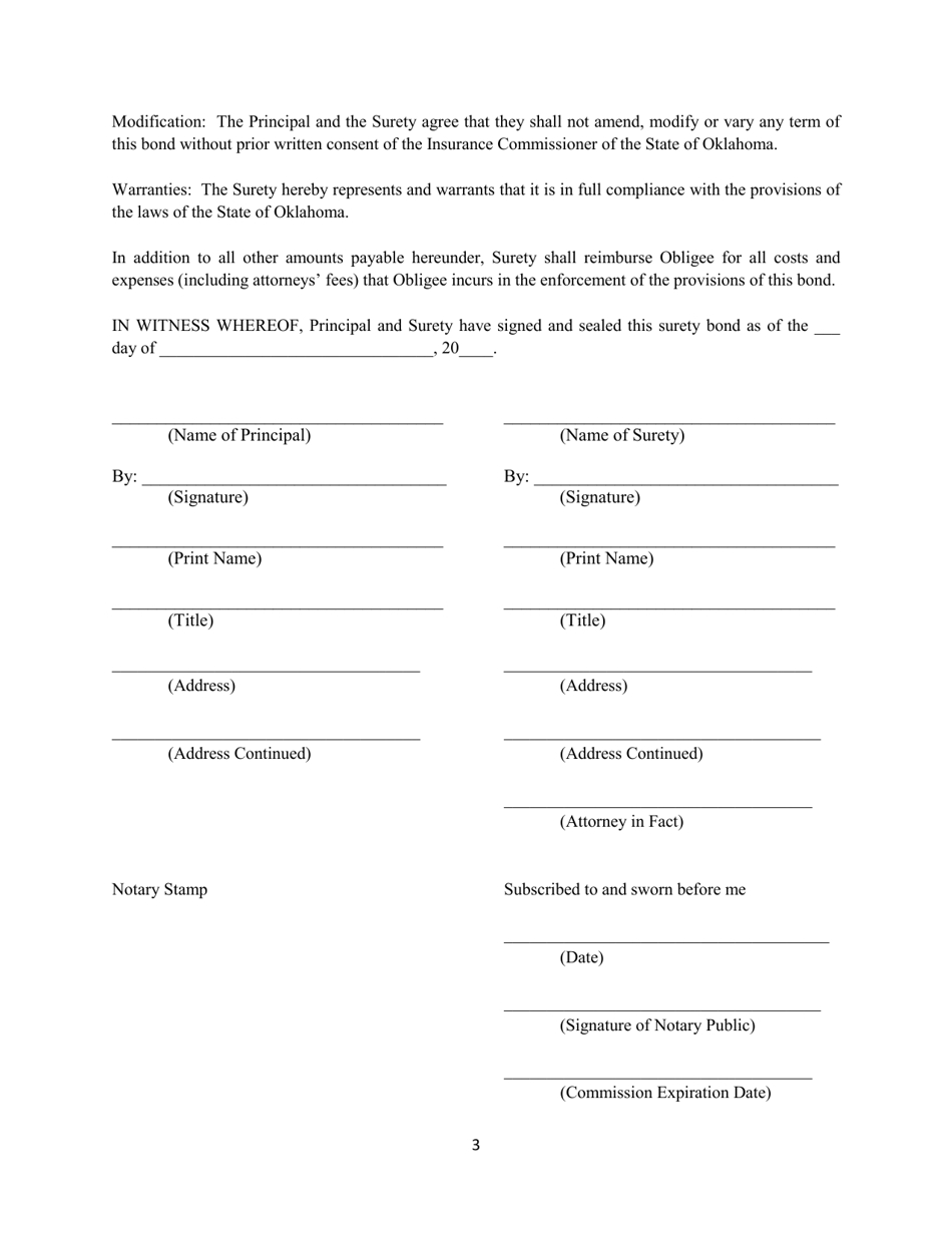 Pharmacy Benefits Managers Bond - Oklahoma, Page 3