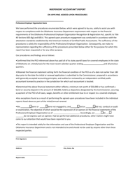 Document preview: Independent Accountant's Report on Applying Agreed-Upon Procedures - Full Peo - Oklahoma