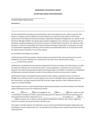 Document preview: Independent Accountant's Report on Applying Agreed-Upon Procedures - Group Peo - Oklahoma
