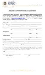 Document preview: Pbm Contact Information Change Form - Oklahoma