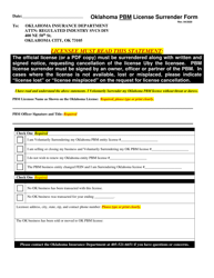 Oklahoma Pbm License Surrender Form - Oklahoma, Page 2