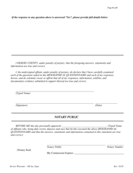 Service Warranty Associations Biographical Affidavit - Oklahoma, Page 6