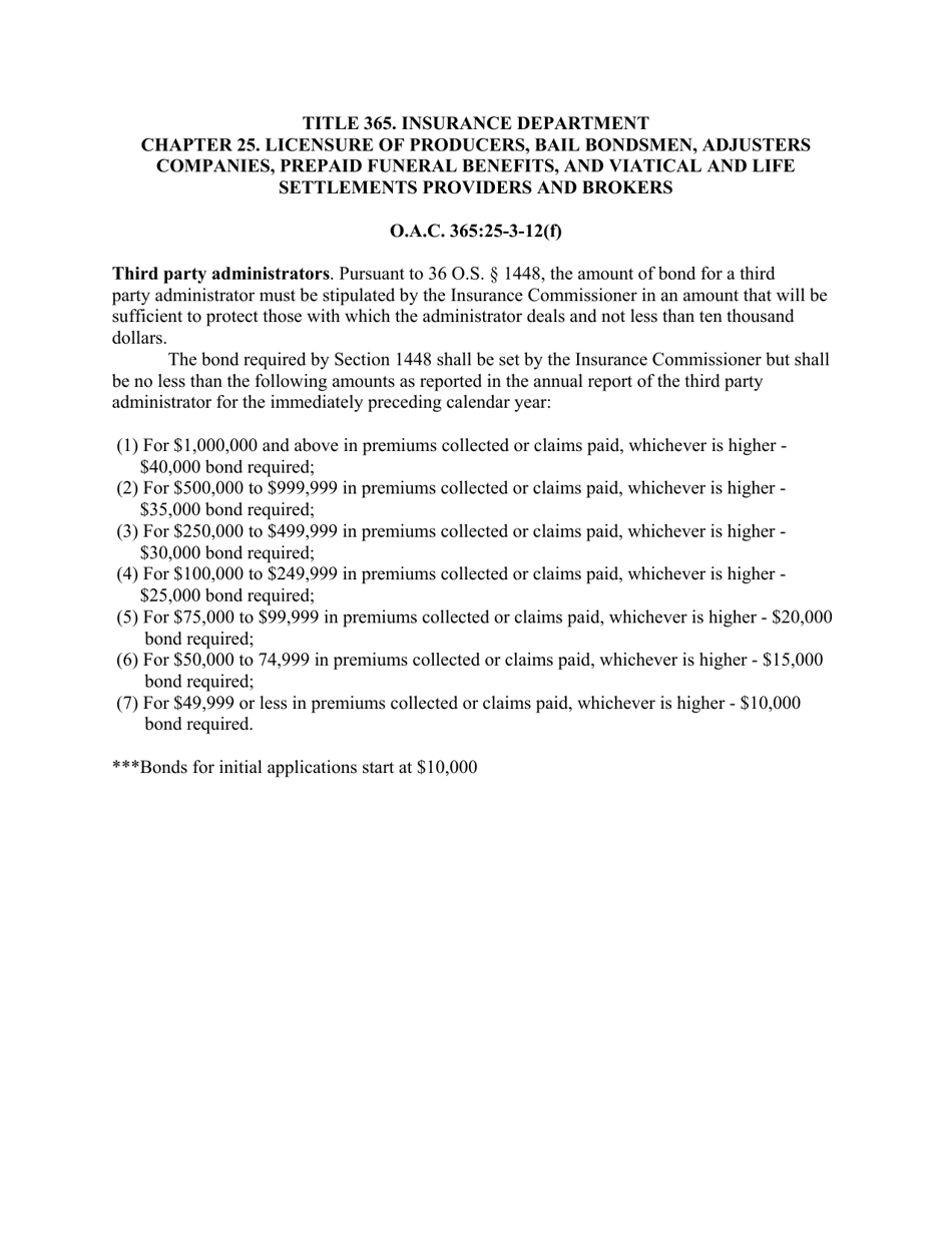 Third Party Administrators Bond - Oklahoma, Page 2