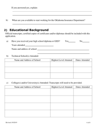 Employment Application - Oklahoma, Page 4