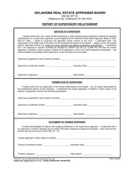 Form REA-8 Report of Supervisory Relationship - Oklahoma