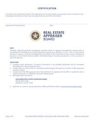 Oklahoma Reporting Form - Federally Regulated Appraisal Management Company - Oklahoma, Page 3
