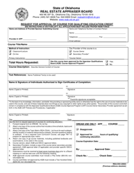 Form REA-CE4 Request for Approval of Course for Qualifying Education Credit - Oklahoma