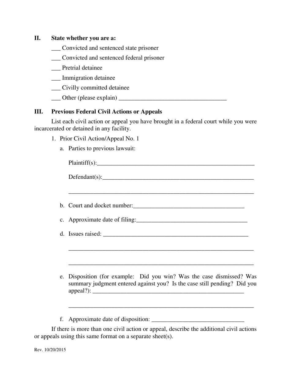 Pro Se Prisoner Civil Rights Complaint - Oklahoma, Page 3