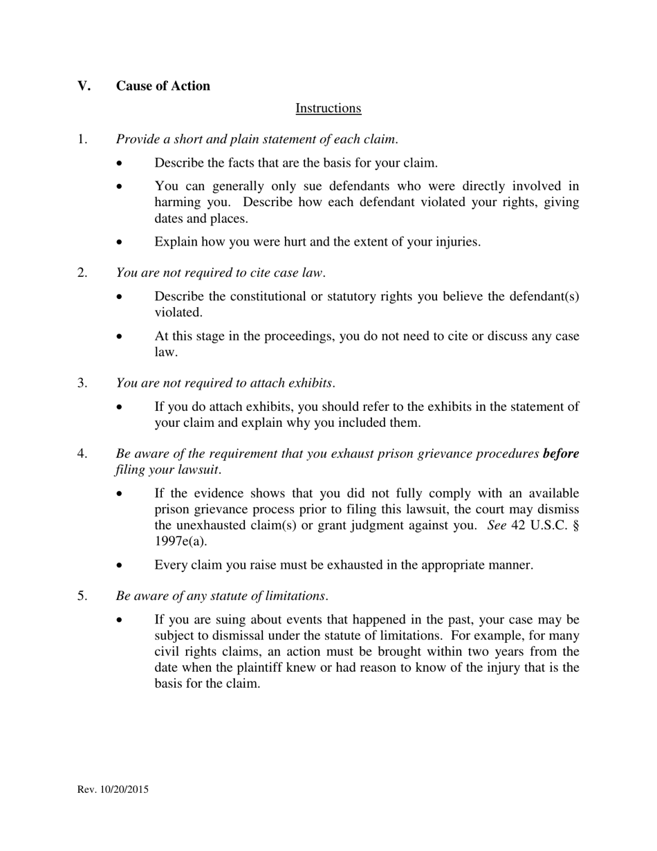 Pro Se Prisoner Civil Rights Complaint - Oklahoma, Page 5