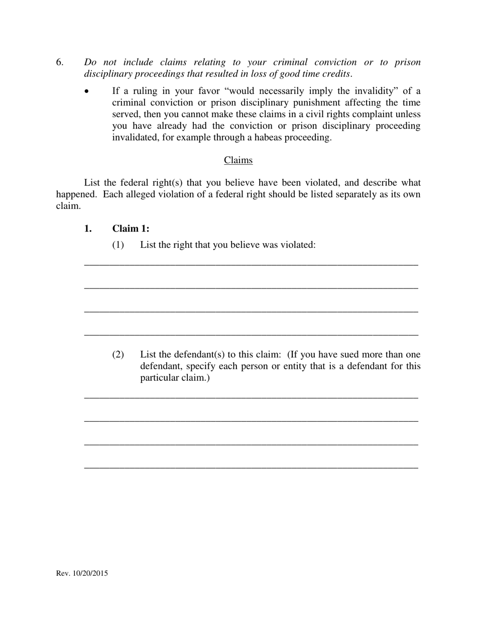 Pro Se Prisoner Civil Rights Complaint - Oklahoma, Page 6