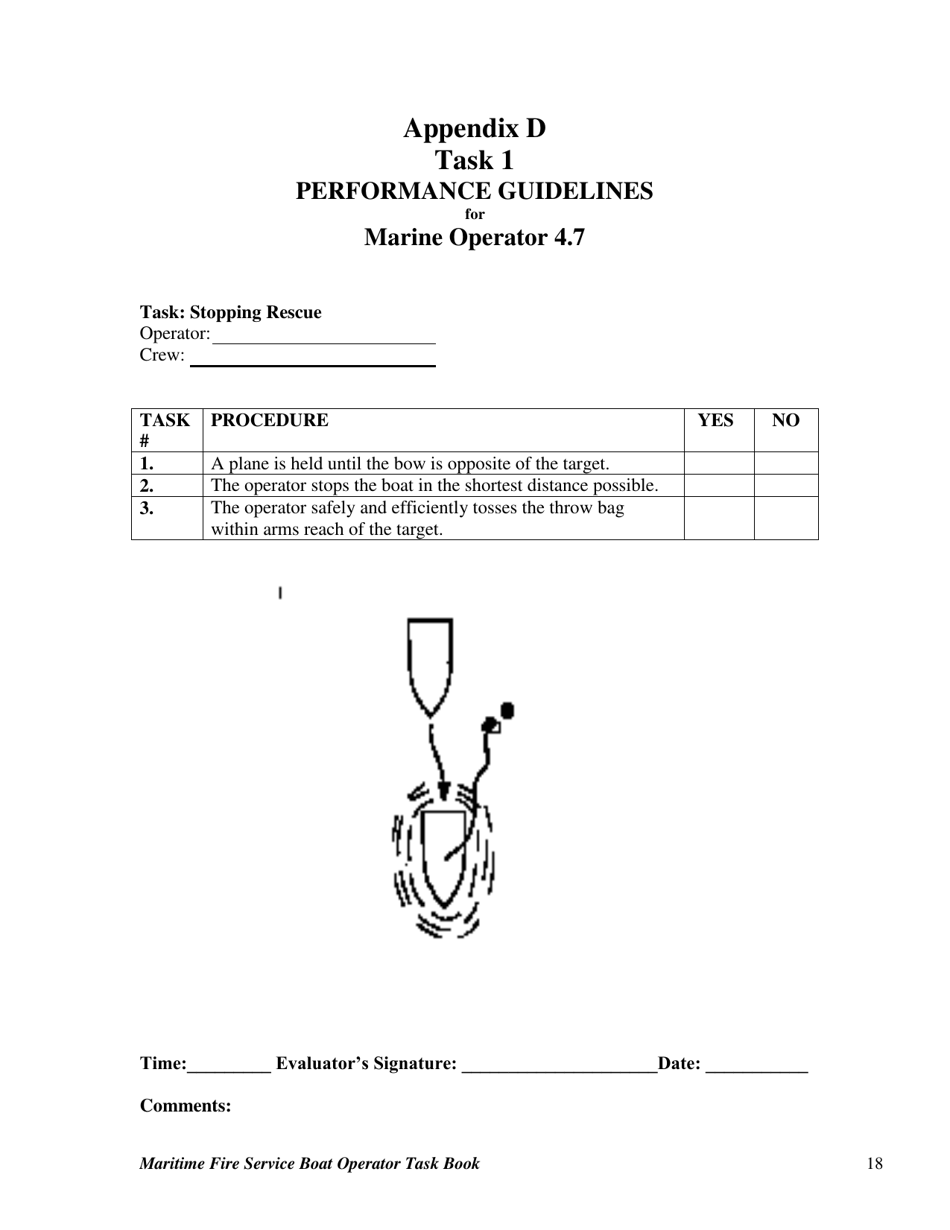 Maritime Fire Service Boat Operator Task Book - Oregon, Page 18