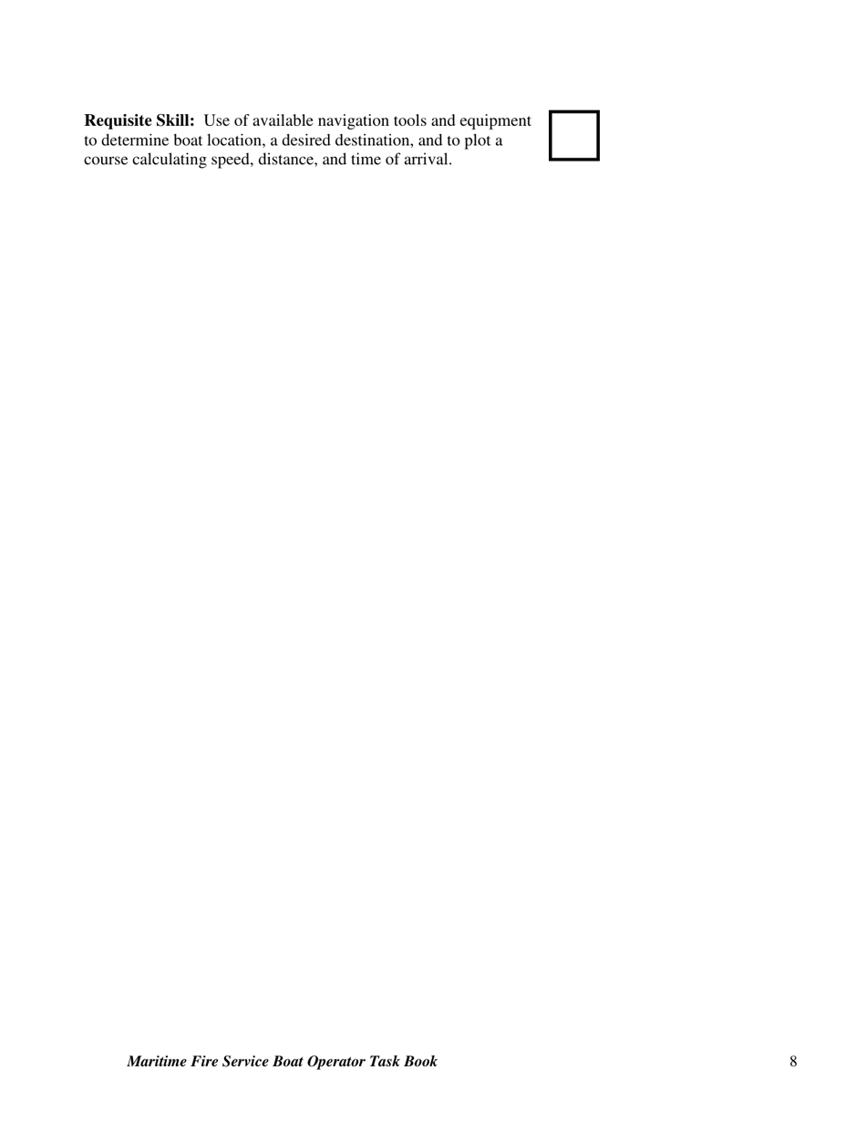 Maritime Fire Service Boat Operator Task Book - Oregon, Page 8