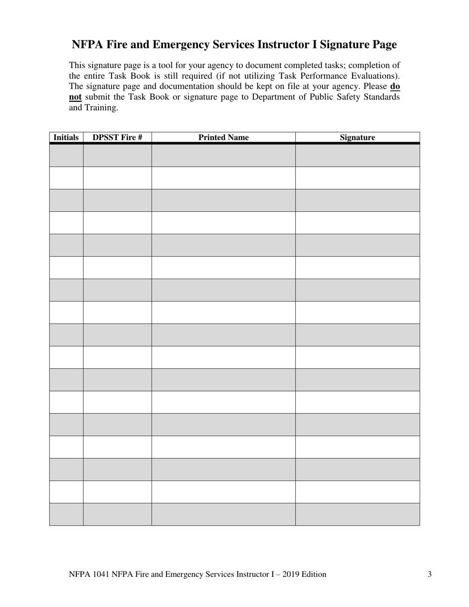 NFPA Fire and Emergency Services Instructor I Task Book - Oregon, Page 3