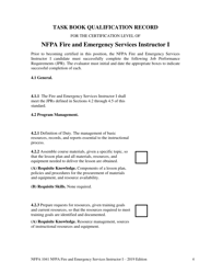 NFPA Fire and Emergency Services Instructor I Task Book - Oregon, Page 4