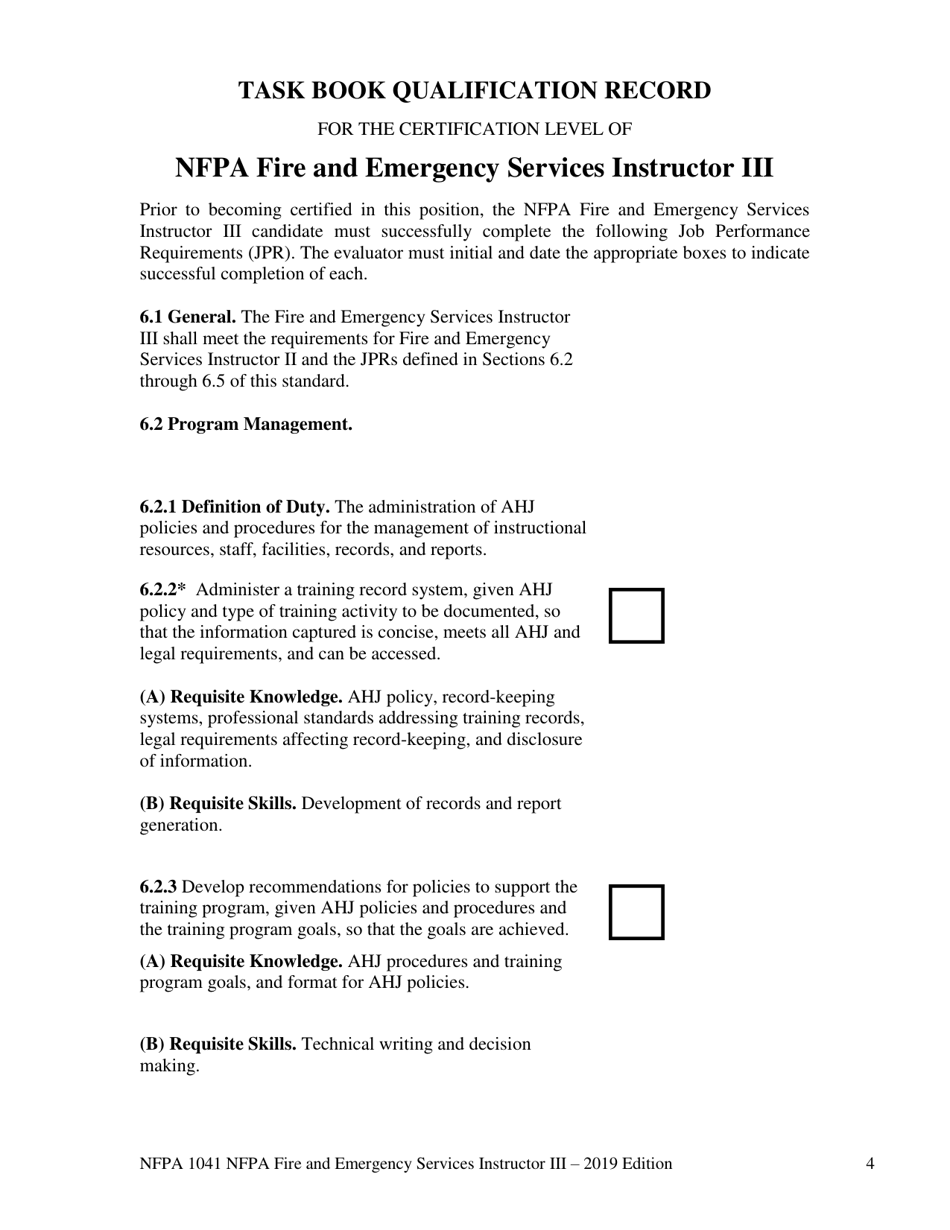 Oregon NFPA Fire and Emergency Services Instructor Iii Task Book - Fill ...