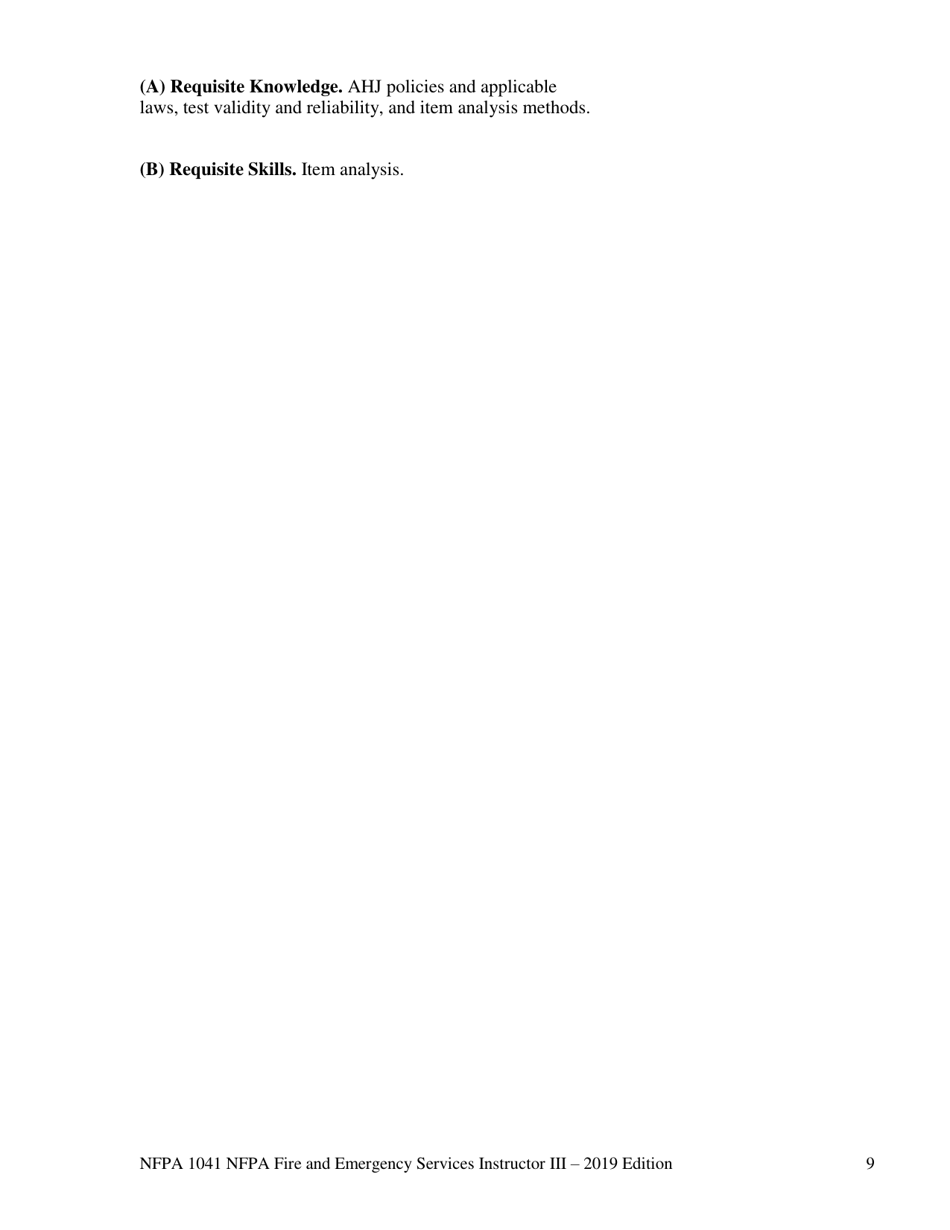 NFPA Fire and Emergency Services Instructor Iii Task Book - Oregon, Page 9