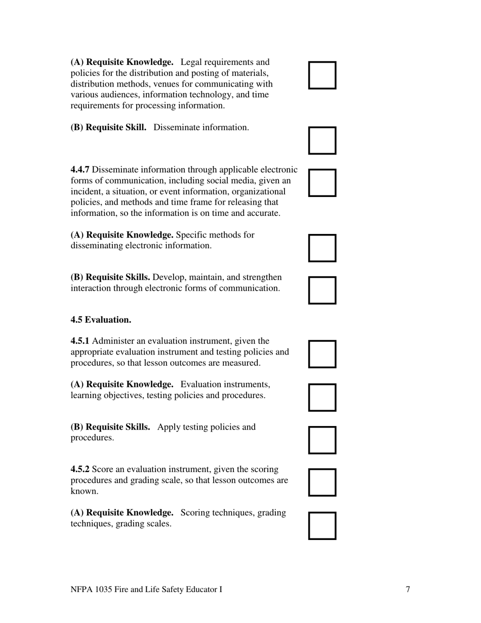 Oregon NFPA Fire and Life Safety Educator I Task Book Fill Out, Sign