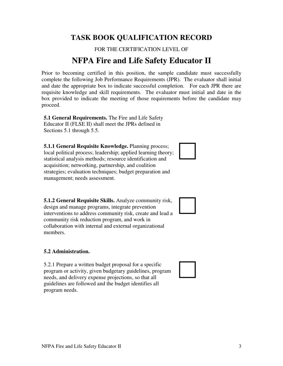 Oregon NFPA Fire and Life Safety Educator II Task Book - Fill Out, Sign ...
