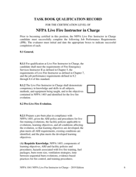 NFPA Live Fire Instructor in Charge Task Book - Oregon, Page 6
