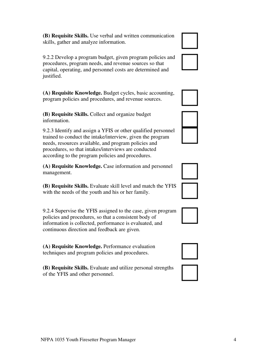 NFPA Youth Firesetter Program Manager Task Book - Oregon, Page 4