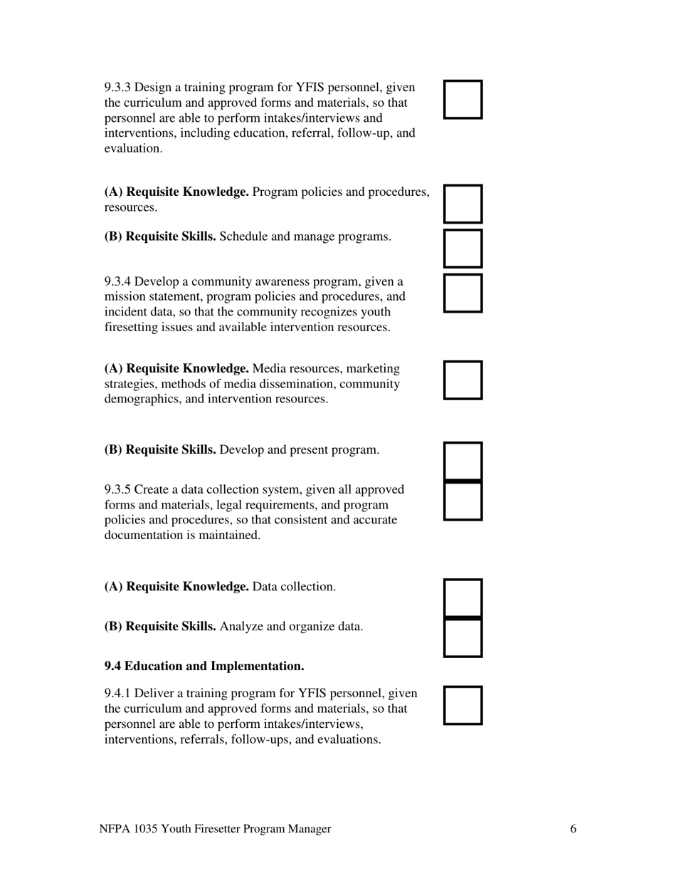 NFPA Youth Firesetter Program Manager Task Book - Oregon, Page 6