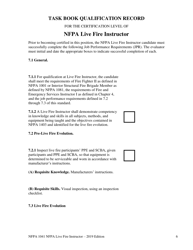 NFPA Live Fire Instructor Task Book - Oregon, Page 6
