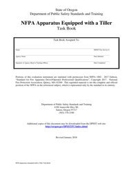 Document preview: NFPA Apparatus Equipped With a Tiller Task Book - Oregon