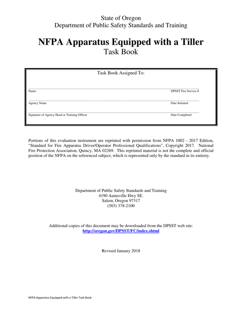 NFPA Apparatus Equipped With a Tiller Task Book - Oregon