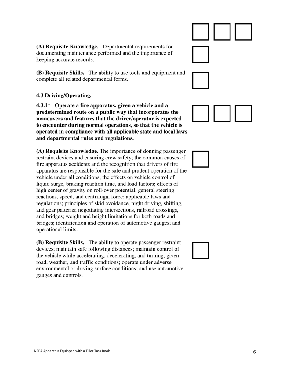 NFPA Apparatus Equipped With a Tiller Task Book - Oregon, Page 6