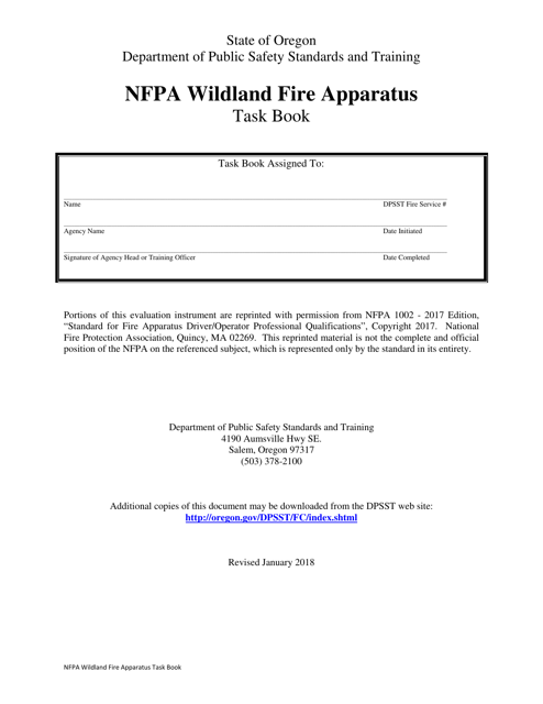 NFPA Wildland Fire Apparatus Task Book - Oregon Download Pdf