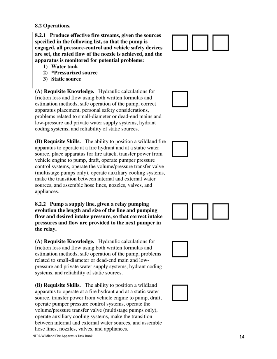 NFPA Wildland Fire Apparatus Task Book - Oregon, Page 14