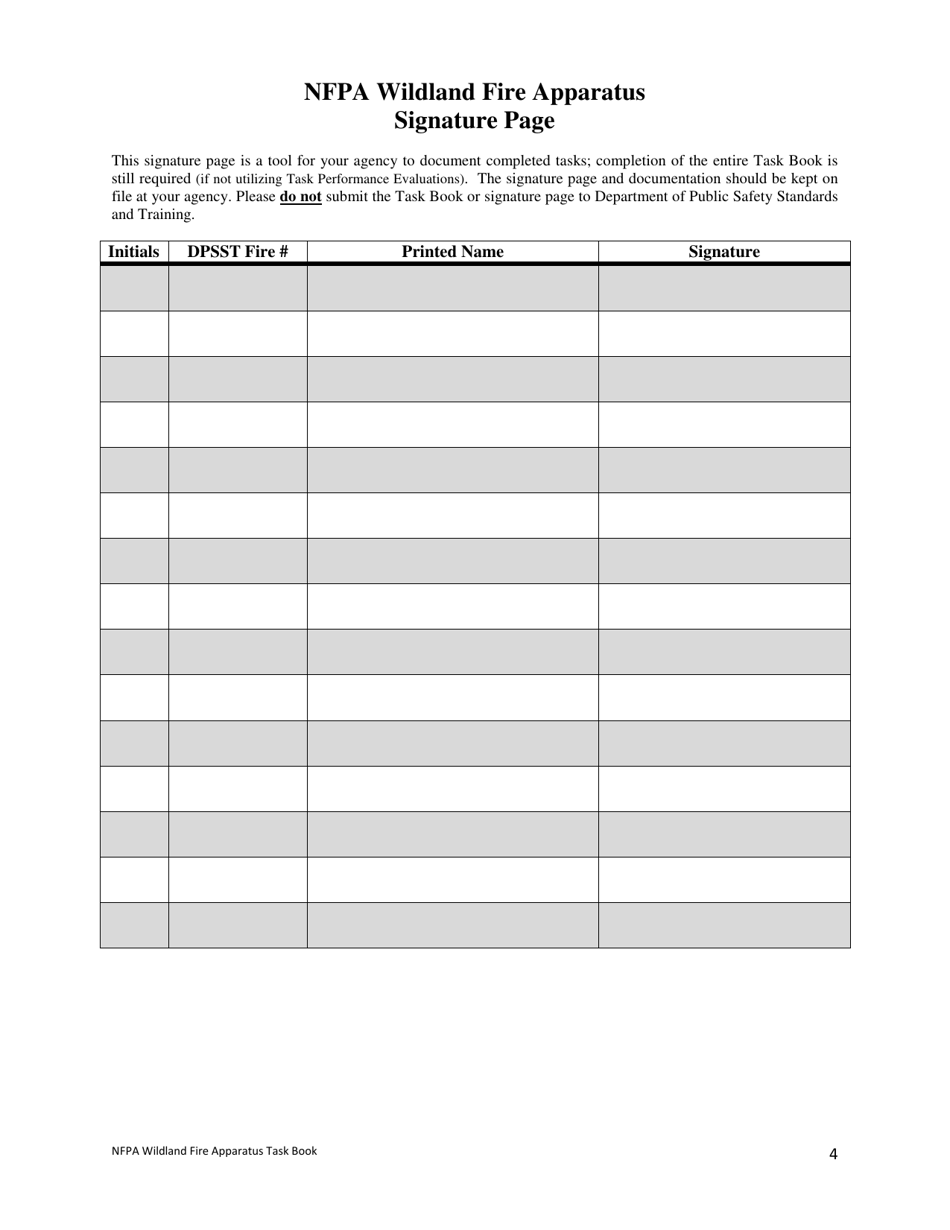 NFPA Wildland Fire Apparatus Task Book - Oregon, Page 4