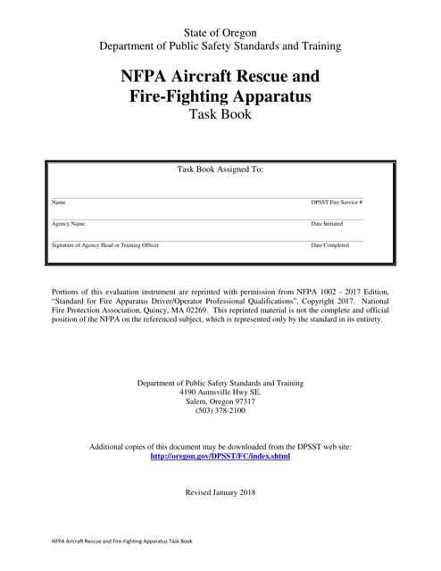 NFPA Aircraft Rescue and Fire-Fighting Apparatus Task Book - Oregon Download Pdf